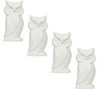 Juego de 4 búhos blancos de cerámica para humidificar el aire, diseñados para colocarse en radiadores o sistemas de calefacción, funcionando como evaporadores y difusores de agua