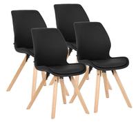 CLP Sillas de comedor Luna – Juego de 4, acolchadas y tapizadas en cuero sintético, 58x49x87.5 cm