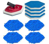 Juego de 4 cabezales de repuesto para fregona y 4 cabezales de esponja de repuesto compatibles con la fregona de baño y bañera Vileda Bath Magic