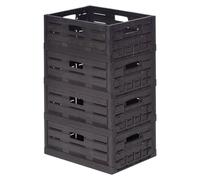 Juego de 4 cajas plegables con aspecto de madera, ideales para frutas y verduras