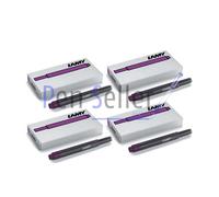 Juego de 4 cartuchos de tinta LAMY T10 con gran capacidad de tinta, aptos para todos los modelos de plumas estilográficas LAMY. Contenido: 1,25 ml por cartucho. 5 uds/paquete. Color tinta: violeta