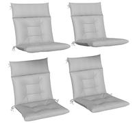 Juego de 4 cojines para sillas de jardín Outsunny, cojines impermeables para sillones reclinables con cordones, almohadillas antideslizantes de repuesto para sillas mecedoras, para interior y