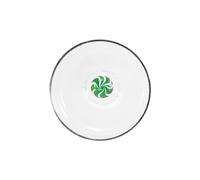 Juego de 4 copas de postre Bilia de vidrio borosilicato soplado a mano, de color verde con esfera interior rayada, diseño divertido y muy nostálgico. - ZAFFERANO