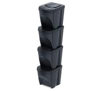 Juego de 4 cubos de basura, sistema de separación de basura, 4x25L KEDEN, antracita, 39,2 x 29,3 x 33 cm