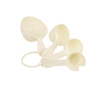 Cofan Juego de 4 cucharas medidoras con capacidades de 60 ml, 80 ml, 120 ml y 240 ml | Medición en ml | Color: amarillo pastel | Cucharas apilables Yellow