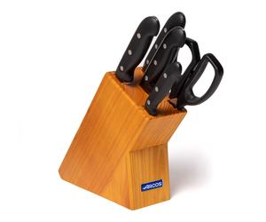 Juego de 4 cuchillos y tijera arcos maitre 152100 de acero inoxidable