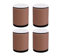 Juego de 4 elevadores de piel de acero al carbono pesado, patas redondas de metal marrón para sofás, camas, cabi, cocina y baño, 6 x 5,2 cm, patas de apoyo adhesivas fuertes