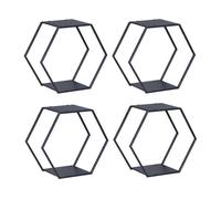 Juego de 4 estantes tand metal 32x37x19cm - negro [en.casa]
