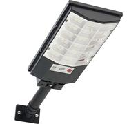 Juego de 4 farolas solares de 500W para exteriores, con 50000 lúmenes, ideales para iluminar estacionamientos comerciales desde el anochecer hasta el amanecer. Lámpara de seguridad LED con sensor de m
