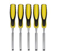 Juego de 4 formones para madera, herramientas de tallado pesadas con mangos soft-grip - 6mm, 12mm, 19mm, 25mm