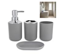 Juego De 4 Juego Baño Accesorios, Soporte para Cepillos De Dientes De Plástico, Vaso para Cepillo De Dientes, Dispensador De Jabón, Botella, Jabonera, Moderno, Juego De Accesorios De Baño, Botella