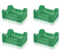 Juego de 4 macetas para plantas - 40 x 30 x 16,5 cm - Color verde