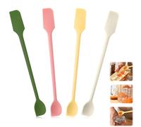 Juego de 4 mini espátulas de silicona,doble cara,multifunción,pequeños rascadores reutilizables para cocina,cosméticos y tarros,raspador de masa para mermelada,loción,botellas estrechas