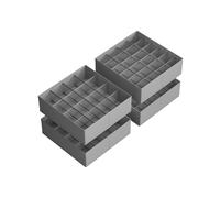 Juego de 4 Organizadores de Cajones 30 x 30 x 10 cm Gris Paloma