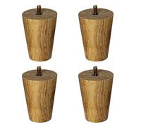 Juego de 4 patas cónicas de madera para sofá, patas de piel de repuesto para sofá, mesa de café, armario y armario, varilla roscada M8, 18 cm / 7.09in, mejora la decoración de tu hogar