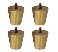 Juego de 4 patas cónicas de madera para sofá, patas de piel de repuesto para sofá, mesa de café, silla y armario de TV, incluye varilla roscada M8 (8 cm / 3.15in) - Slish &