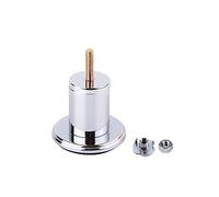Juego de 4 patas redondas de 65 mm de altura para muebles de cromo brillante de 38 mm de diámetro, patas de metal plateado con tornillo M8, tuercas incluidas (4, altura 65 mm)