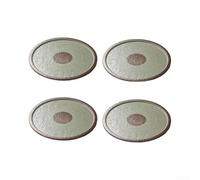 Juego de 4 platos de melamina - Vajilla redonda grande de 28 cm con textura radial - Bandejas de comida reutilizables irrompibles para comedor de jardín - Acabado rústico de dos tonos