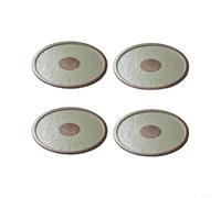 Juego de 4 platos redondos de melamina con textura de línea radial y amplio espacio para mesa individual