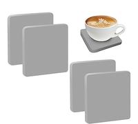 Juego de 4 Posavasos de diatomita absorbentes de Agua para Fregadero, jabonera de Tierra de diatomeas para jabones de tocador y Tazas y Botellas de Bebidas y Plantas (4 Cuadrados)