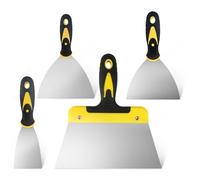 Juego de 4 raspadores de papel pintado, raspadores de masilla de relleno de pintura, juego de cuchillos, raspadores de relleno de pared de metal de acero inoxidable para paredes, decoración de