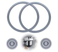 Juego de 4 Repuestos para Olla a Presión Compatible con WMF Plus, 2x Anillos de Goma de Sellado de 22 cm y 2x Válvulas de Señal de Cocción - Compatible con WMF Perfect Plus 3L 4,5L 6,5L 8,5L