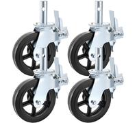 Juego de 4 ruedas giratorias – 8 x 2 pulgadas, goma – Doble sistema de bloqueo – Capacidad de 1100 kg – Robusta estructura de acero