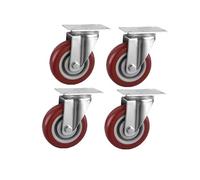 Juego de 4 ruedas giratorias de poliuretano de alta resistencia, rodillos giratorios silenciosos con freno de doble bloqueo for banco de trabajo e industria(3inch Universal)
