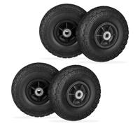Juego de 4 ruedas para carretilla, de goma maciza, 4.10/3.50-4", capacidad de 150 kg, dimensiones 260x85 mm