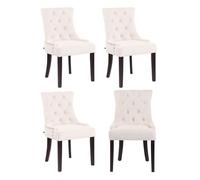 Juego de 4 sillas de comedor Aberdeen en terciopelo Crema,Antiguo