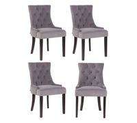 Juego de 4 sillas de comedor aberdeen en terciopelo gris 58x55x92 cm