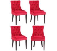 Juego De 4 Sillas De Comedor Aberdeen En Terciopelo Rojo 58x55x92 Cm Clp