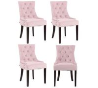 Juego De 4 Sillas De Comedor Aberdeen En Terciopelo Rosado 58x55x92 Cm Clp