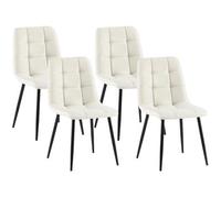 Juego De 4 Sillas De Comedor Antibes Tapizadas En Tela Crema 55x45x84 Cm Clp