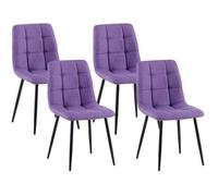 Juego De 4 Sillas De Comedor Antibes Tapizadas En Tela Lila 55x45x84 Cm Clp
