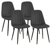 Juego de 4 sillas de comedor baxter de terciopelo gris oscuro 54x45x88 cm
