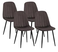 Juego de 4 sillas de comedor baxter de terciopelo marrón 54x45x88 cm