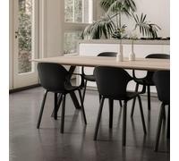 Juego de 4 sillas de comedor con diseño contemporáneo corto - negro