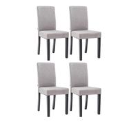 CLP Trading GmbH – Set 4 sillas comedor Ina – Acolchadas tela base madera – Gris claro/Marco negro