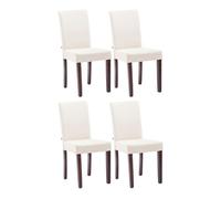Juego de 4 Sillas de comedor Ina de tela Crema,Cappuccino