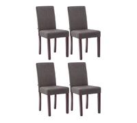 CLP Trading GmbH Set de 4 Sillas de Comedor Ina Acolchadas Tela Base Madera Gris Oscuro/Cappuccino