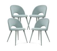 Juego de 4 sillas de comedor karijoki textil 77x50x55 cm verde claro [en.casa]