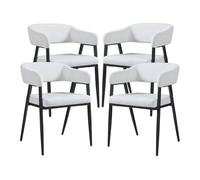 Juego de 4 sillas de comedor kohlmand tela acero 77x59x55cm gris claro [en.casa]