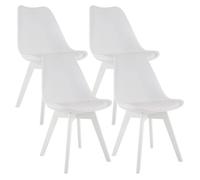 CLP Sillas de comedor Linares - Set de 4 - Plástico Blanco - 50x49x83 cm
