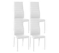 Juego de 4 sillas de comedor mayfair simil cuero blanco 40x41.5x99 cm