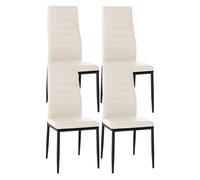 Juego de 4 sillas de comedor mayfair simil cuero crema 40x41.5x99 cm