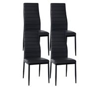Juego de 4 sillas de comedor mayfair simil cuero negro 40x41.5x99 cm