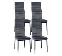 Juego de 4 sillas de comedor mayfair terciopelo gris 40x41.5x99 cm
