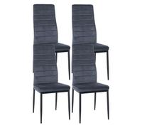 Juego de 4 sillas de comedor mayfair terciopelo gris claro 40x41.5x99 cm
