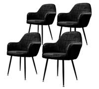 Juego De 4 Sillas De Comedor Negro Ecd Germany